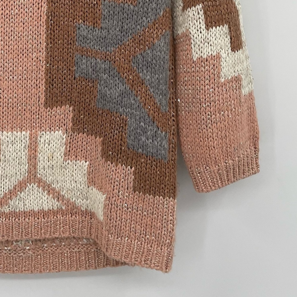 Sundance Pink Tribal Sweater with Sequin Sequin Detail - Picture 8 of 14